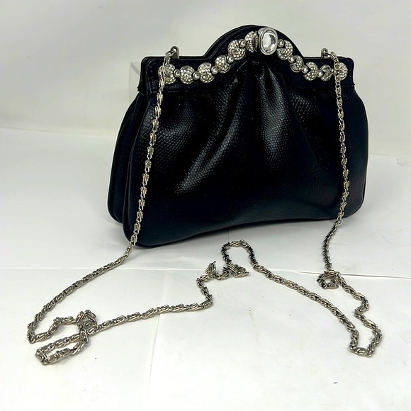 Leather Evening Shoulder Bag Clutch Bag - Picture 1 of 14
